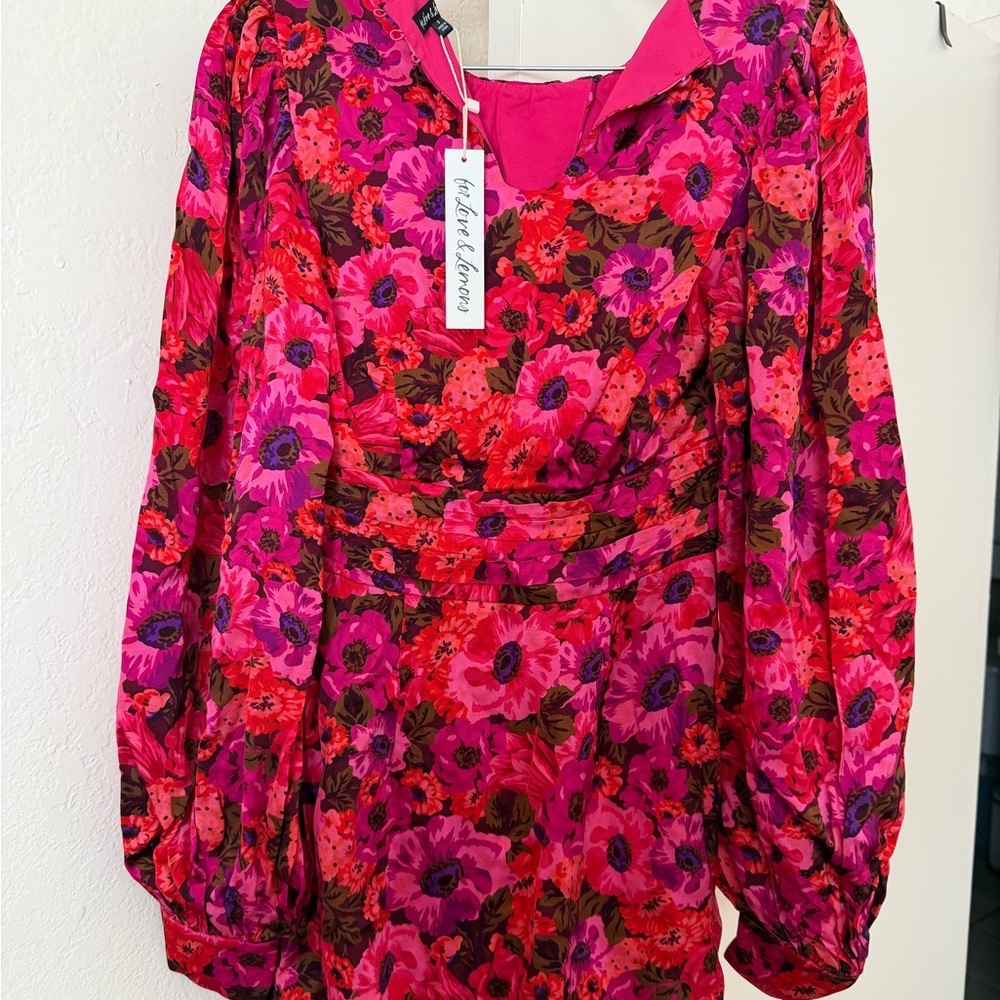 For Love And Lemons Pink Floral Dress